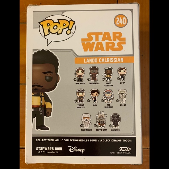 NEW Star Wars Funko Pop 240 Lando Calrissian Vinyl Bobble-Head Ages 3+ - Picture 5 of 5